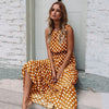 Summer Sexy O Neck Sleeveless Boho Polka Dot Print Maxi Dress 2023 Casual Empire A Line Robe Ladies Party Long Dresses Vestidos