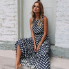 Summer Sexy O Neck Sleeveless Boho Polka Dot Print Maxi Dress 2023 Casual Empire A Line Robe Ladies Party Long Dresses Vestidos