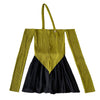 Summer Sexy Short Set Women Casual Straight Shoulder Neck T-shirt + Black Wide Leg Short Matching Suit