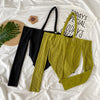 Summer Sexy Short Set Women Casual Straight Shoulder Neck T-shirt + Black Wide Leg Short Matching Suit