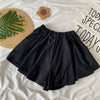 Summer Sexy Short Set Women Casual Straight Shoulder Neck T-shirt + Black Wide Leg Short Matching Suit