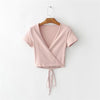 Summer Sexy V-neck knitted top tees Women black short sleeve bustier crop top Party white tops tank slim female camisole