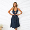 Summer Sexy Women Dress Beach Bow Sling 2022 Casual Ladies Dress Solid Boho V-neck Elegant A-line Mini Women Dresses DLD1028