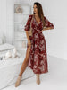 Summer Sexy Women Long Dress Floral Dress Deep V-neck Female Elastic Waist Ladies Split Maxi Dress Robe Femme Vestidos De Mujer