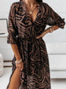 Summer Sexy Women Long Dress Floral Dress Deep V-neck Female Elastic Waist Ladies Split Maxi Dress Robe Femme Vestidos De Mujer