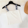 Summer Sexy love letter Embroidery Slim Knitted Tank Top Popular Crop Summer Camisole Strap camis short Tops chic fashion thin