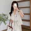 Summer Short Sleeve Blazers Women Single Breasted Trendy Solid Daily Thin Clothing Office Lady All-match Pockets Korean Stylish