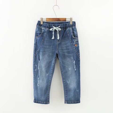 Summer Skinny Jeans Capris Women Calf-Length Pants Denim Pants High Waist Women's Jeans Plus Size Female Short Jean For Woman