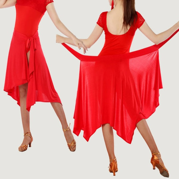 Summer Skirts For Women 2022 Black Purple Red Color Professional Irregular Hem Dancing Skirt Latin Dance Skirt For Female