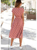 Summer Sleeveless Shirt Dress Women Lace Up Print Polka Dot Dress O Neck Buttons Office Woman Dress Casual Beach Sundress Robe