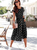 Summer Sleeveless Shirt Dress Women Lace Up Print Polka Dot Dress O Neck Buttons Office Woman Dress Casual Beach Sundress Robe