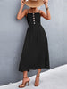 Summer Slip Long Dress Women Sexy Backless Spaghetti Strap Dress Sleeveless Solid Button Midi Dress Female Elegant Party Dress