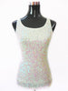Summer Sparkle Women T-Shirt Blusa Shining Glam Embellished Sleeveless Round Neck Tank Top Sexy Vest Sequin Top With Paillettes