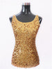 Summer Sparkle Women T-Shirt Blusa Shining Glam Embellished Sleeveless Round Neck Tank Top Sexy Vest Sequin Top With Paillettes