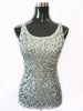 Summer Sparkle Women T-Shirt Blusa Shining Glam Embellished Sleeveless Round Neck Tank Top Sexy Vest Sequin Top With Paillettes