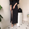 Summer Spring Dress Elegant Black V-Neck Women's Korean Clothing Vintage Bandage Femme Robe