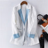 Summer Spring White Casual Women Cotton linen Blazer Jacket Female Business Suit Jaquetas Feminino Casaco Ladies Blazers Tops