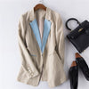 Summer Spring White Casual Women Cotton linen Blazer Jacket Female Business Suit Jaquetas Feminino Casaco Ladies Blazers Tops