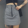 Summer Streetwe Women Sexy Black and  Plaid Bodycon Ladies Skirt Sexy Zipper Decor Skinny Femme Skirts Female Bottom