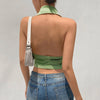 Summer Striped y2k Tops Halter Knitted Vest For Women Sexy Backless Slim Crop tops Outfits Female Tank Tops Streetwear