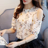 Summer Style 2023 Floral Shirt For Womens Elegant Open Shoulder Blouses Chiffon Print Blusas Women Ete Plus Size Female Tops