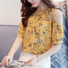 Summer Style 2023 Floral Shirt For Womens Elegant Open Shoulder Blouses Chiffon Print Blusas Women Ete Plus Size Female Tops