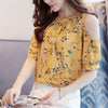 Summer Style 2023 Floral Shirt For Womens Elegant Open Shoulder Blouses Chiffon Print Blusas Women Ete Plus Size Female Tops