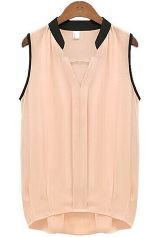 Summer Style Blouse women's Occupational Commuter Temperament Joker Europe Splice White Chiffon Shirt Vestidos LX057