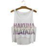 Summer Style HAKUNA MATATA Print Tank Top Women Fashion Loose White T shirts Harajuku Novelty Casual Workout Crop Tops F1037