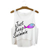 Summer Style HAKUNA MATATA Print Tank Top Women Fashion Loose White T shirts Harajuku Novelty Casual Workout Crop Tops F1037