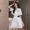Summer Suit Jacket Dresses Women Waist Was Thin Reduced Age Pleated Skirt Temperament Pure Color Short Skirts Blazer Dress 2023