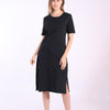 Summer T Shirt Dress Women Beach Boho Elegant Party Vintage Bodycon Casual Cotton Black Slit Midi Dresses Sundress Oversized