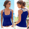 Summer Tank Tops Women Sleeveless Square Neck Bodycon T Shirt Ladies Vest Singlets Sequined White Black Tops Exercise T-Shirts