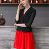 Summer Thin Small Suit Jacket 2023 Lady Slim Single Button Blazer Women's Chiffon 3/4 Sleeve Casual Cotton and Linen Suit Y288