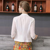 Summer Thin Small Suit Jacket 2023 Lady Slim Single Button Blazer Women's Chiffon 3/4 Sleeve Casual Cotton and Linen Suit Y288