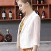 Summer Thin Small Suit Jacket 2023 Lady Slim Single Button Blazer Women's Chiffon 3/4 Sleeve Casual Cotton and Linen Suit Y288