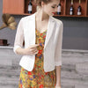 Summer Thin Small Suit Jacket 2023 Lady Slim Single Button Blazer Women's Chiffon 3/4 Sleeve Casual Cotton and Linen Suit Y288