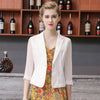 Summer Thin Small Suit Jacket 2023 Lady Slim Single Button Blazer Women's Chiffon 3/4 Sleeve Casual Cotton and Linen Suit Y288