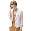 Summer Thin Small Suit Jacket 2023 Lady Slim Single Button Blazer Women's Chiffon 3/4 Sleeve Casual Cotton and Linen Suit Y288