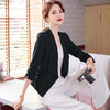 Summer Three Quarter Short Chiffon Blazer  Women Solid Slim Thin Jacket Coat Femme Solid Elegant Cardigan Korean OL Style Suit