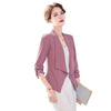 Summer Three Quarter Short Chiffon Blazer  Women Solid Slim Thin Jacket Coat Femme Solid Elegant Cardigan Korean OL Style Suit