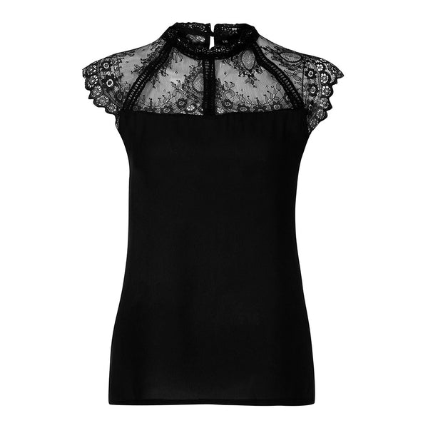 Summer Tops For Womens Tops and Blouses 2022 Elegant Lace Patchwork Sleeveless O Neck Shirts Tunic Ladies Top Clothes Womens