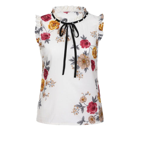 Summer Tops For Womens Tops and Blouses 2022 Streetwear Floral Print Sleevless Shirts Tunic Ladies Top Clothes Womens Clothing