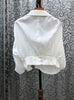 Summer Tops Sexy 2023 Blouses Women Turn-down Collar Drawstring Shoulders Casual White Yellow Pink Blue Short Shirts Crop