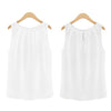 Summer Tops for Women 2022 O Neck Sleeveless Chiffon Tops Ladies Casual Beach Tops Black/ White Tank Top Women