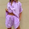 Summer Tracksuit Women Lounge Wear Shorts Set Short Sleeve Shirt Tops And Shorts Suit Two Piece Set Sexy Summer Outfits