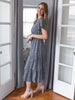 Summer V Neck Long Dress Women Casual Floral Midi Dress Short Sleeve Print Button Woman Dress Loose Holiday Beach Sundress
