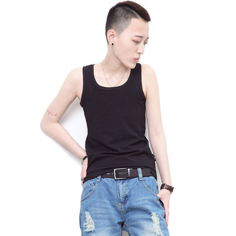 Summer Vest Flat Breast Binder for Tomboy Lesbian Trans Clothing Side Hook Closure Binder Tanks Outwear Singlet Sleeveless Tops