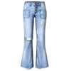 Summer With High Waist Women Flare Jeans Bell Bottom Boyfriend Ripped Jeans For Women Wide Leg Pants Denim Mom Jeans Woman 2022