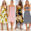 Summer Women Boho Sleeveless Dress Summer Sunflower Evening Party Floral Sundress Beach Casual Dresses